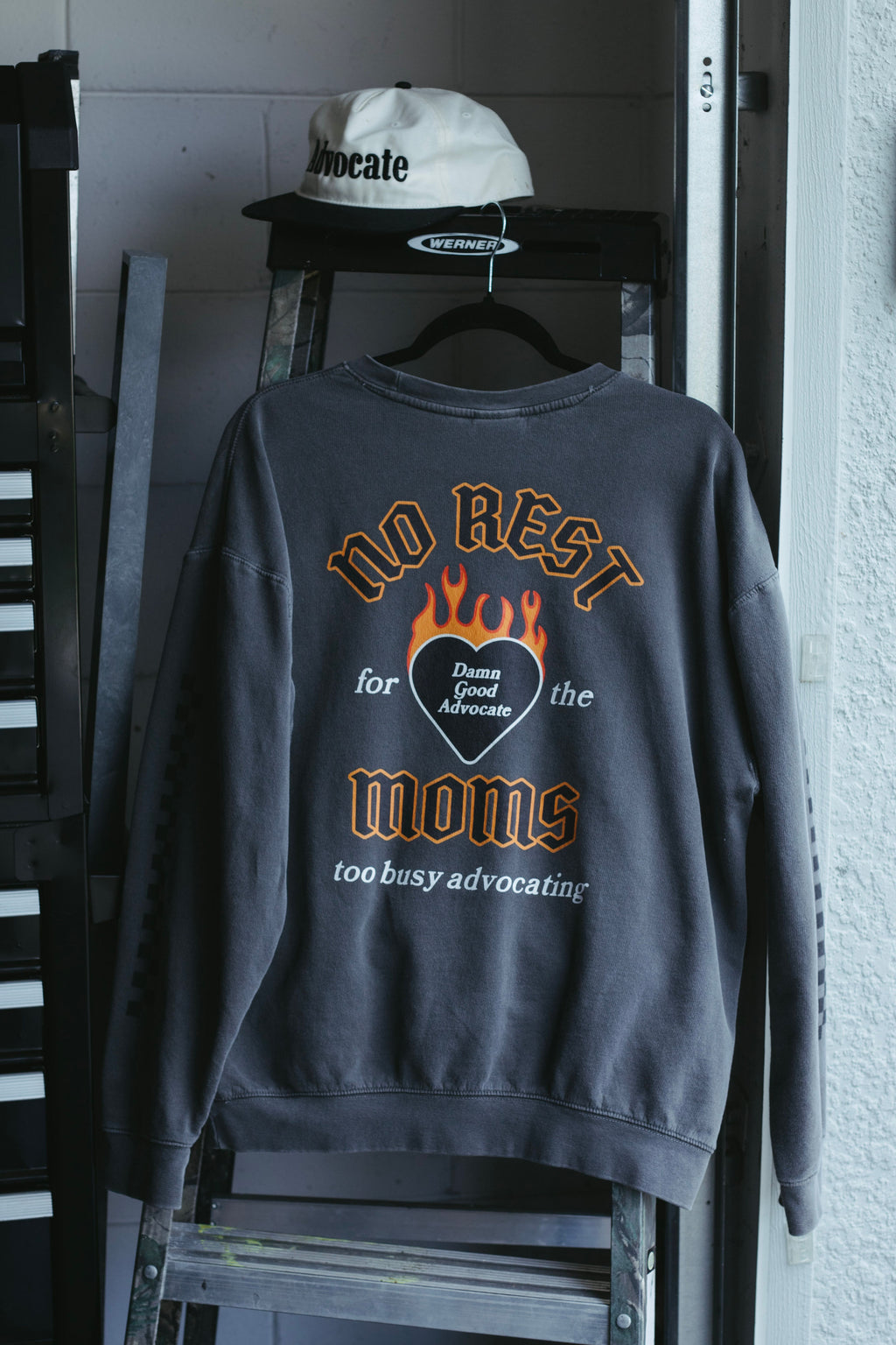 No Rest For The Moms Unisex Garment Dyed Crewneck