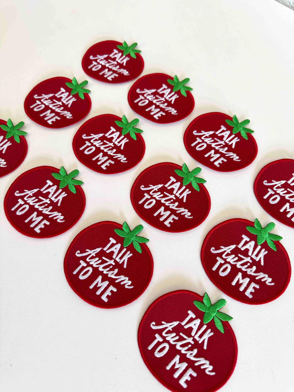 Talk Autism To Me Tomato Iron-On Patch