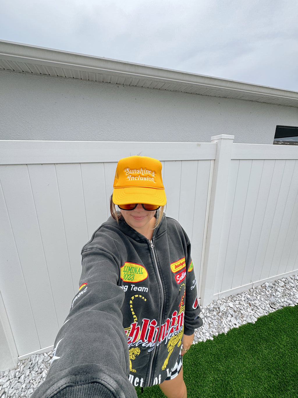 Sunshine & Inclusion Embroidered Trucker