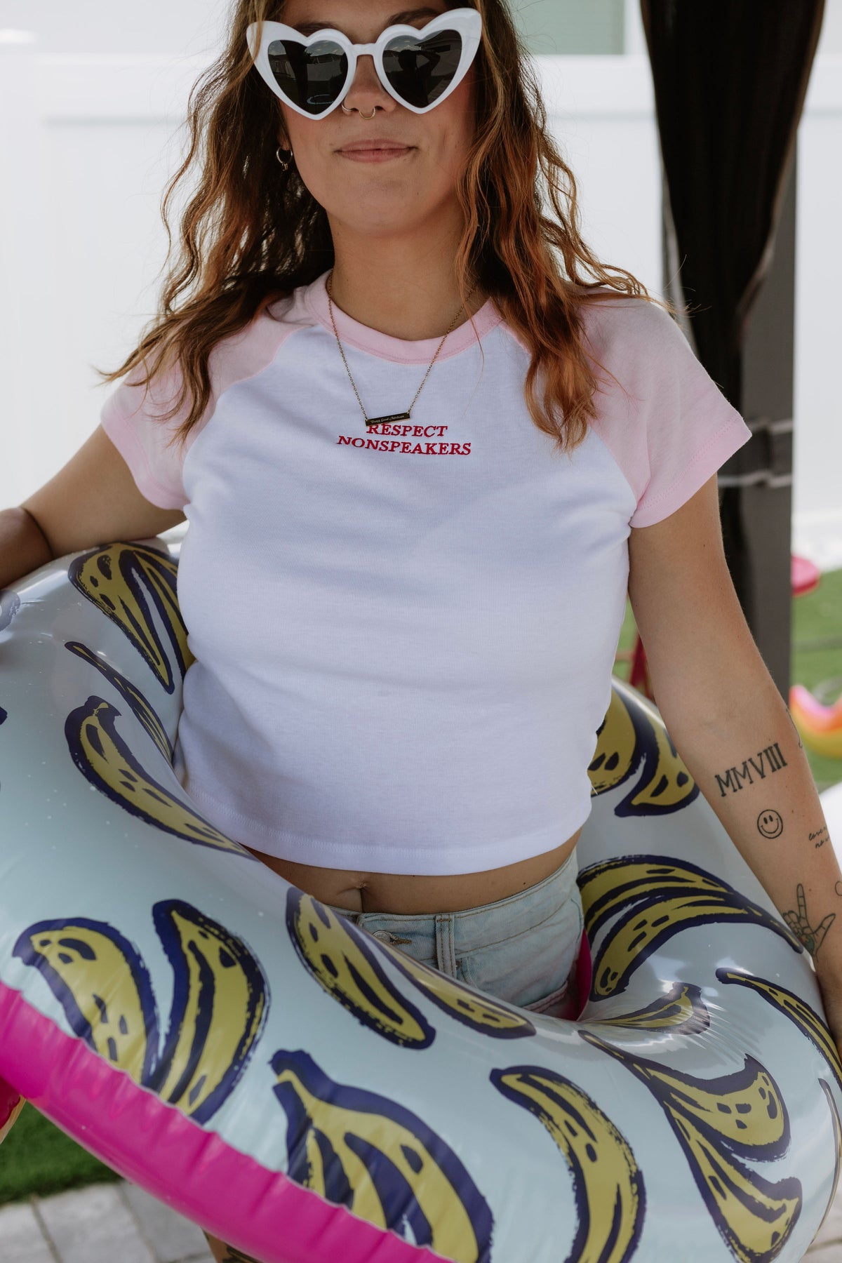 Women’s Respect Nonspeakers Embroidered Baby Tee