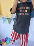 Youth Autistic Kids Can Be Social Too T-Shirt