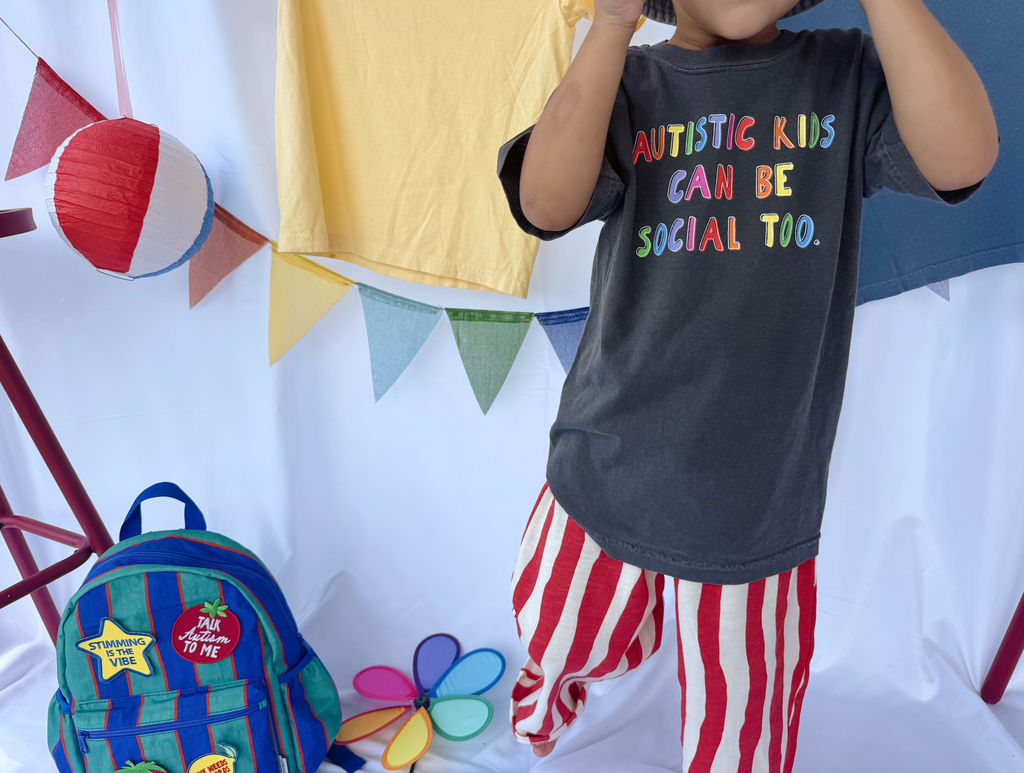 Youth Autistic Kids Can Be Social Too T-Shirt