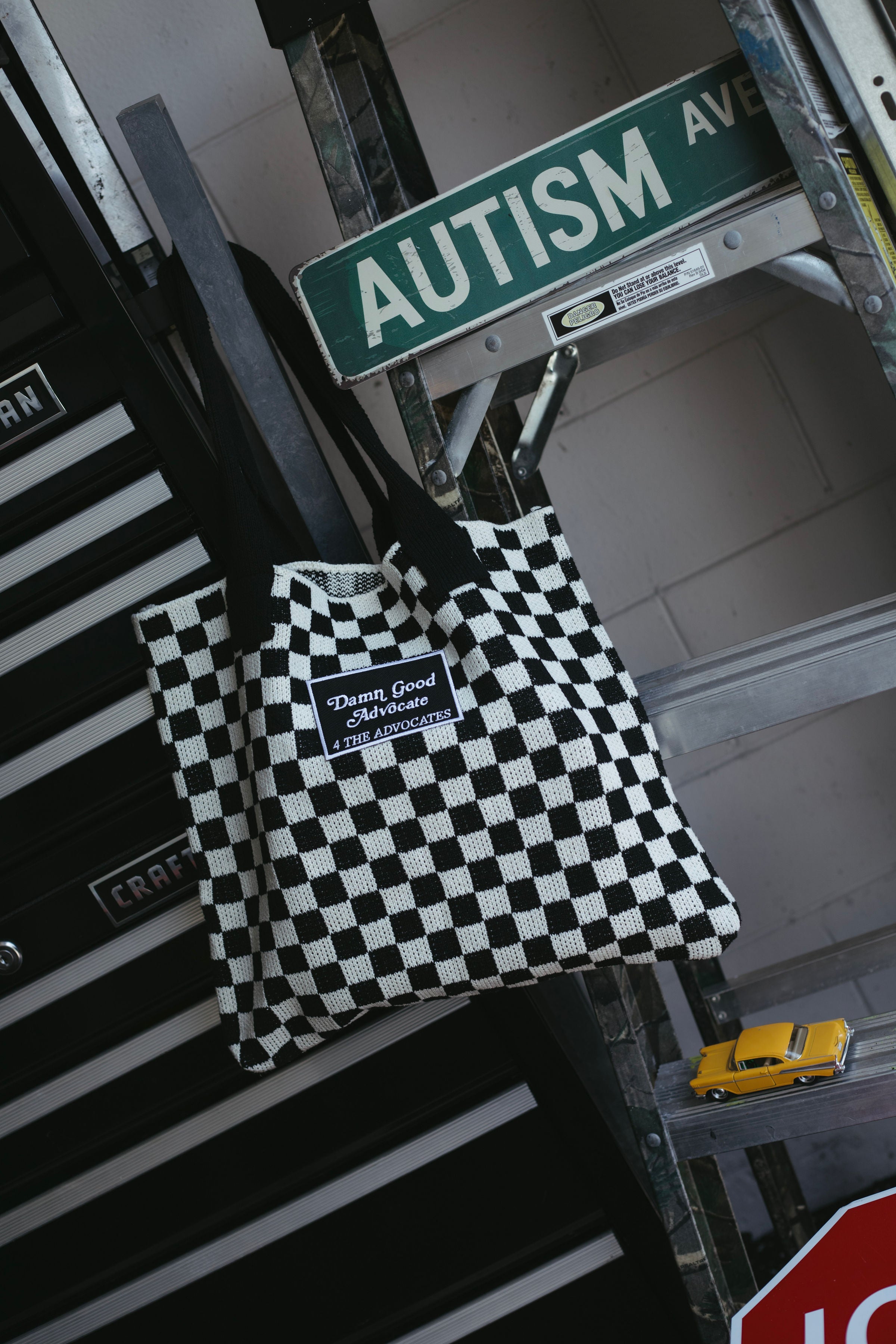 Damn Good Advocate™ Check Crochet Tote Bag