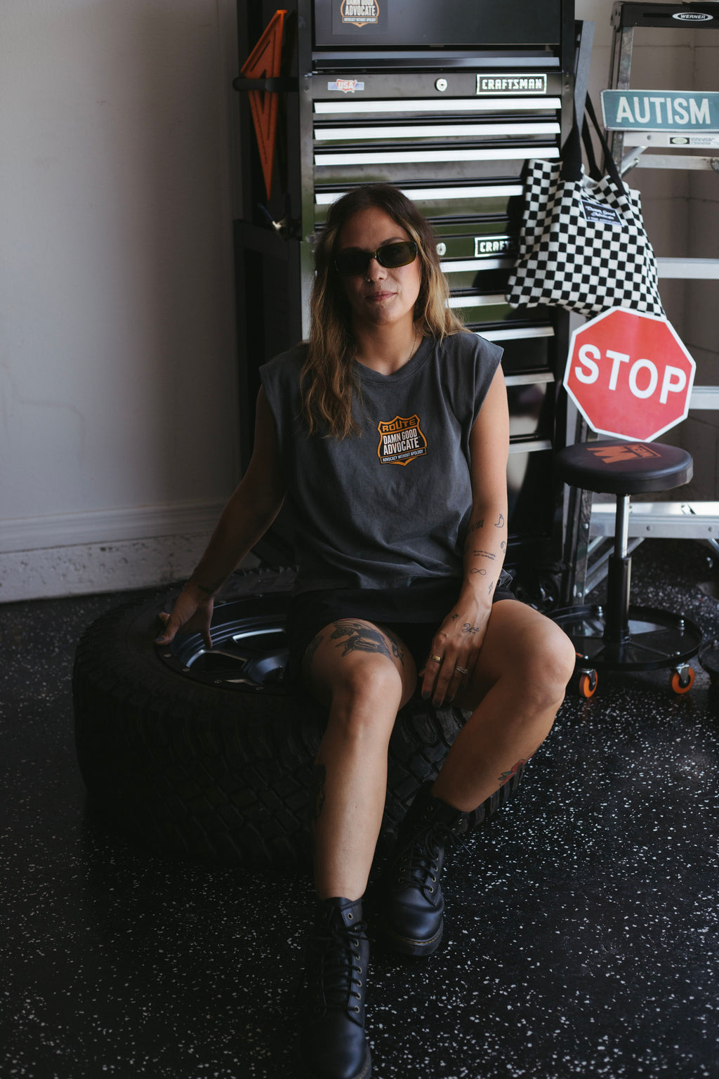 Direct To Film Ride Your Own Road Garment Dyed Muscle Tank