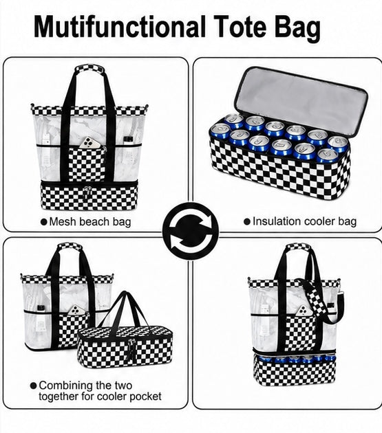 PRE-ORDER Damn Good Advocate™ Checkered Beach Tote with Detachable Cooler