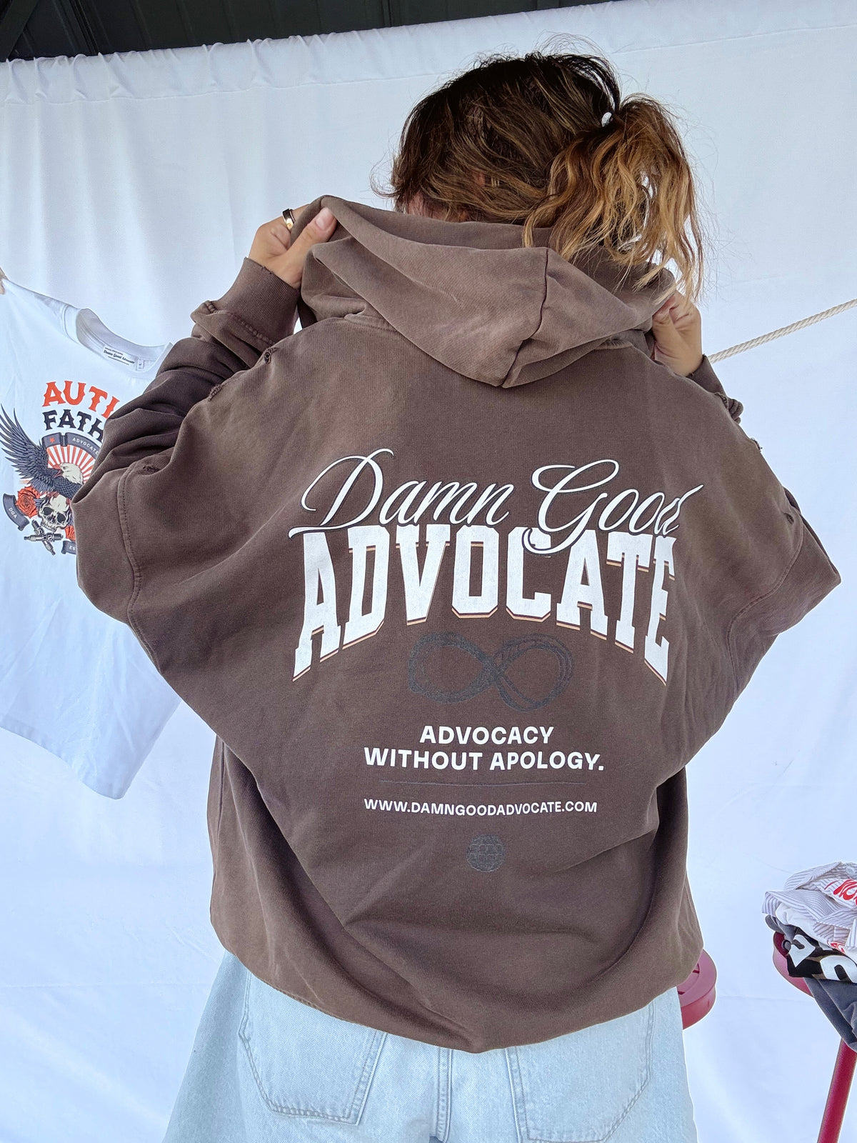 (PREORDER) Damn Good Advocate™ Hand Frayed Zip Hoodie