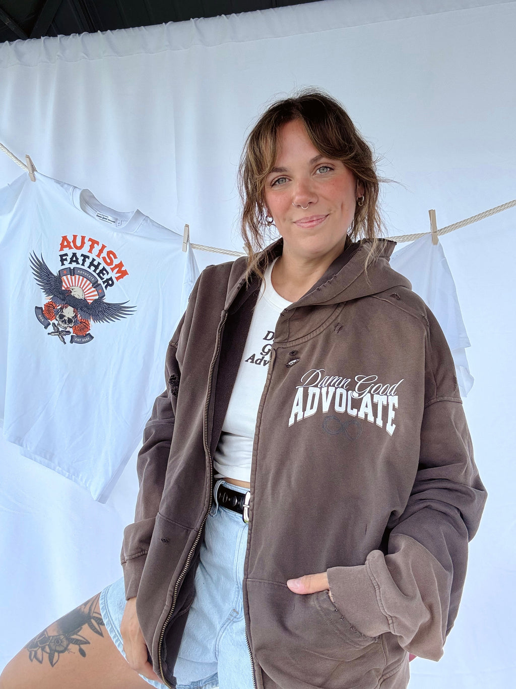 (PREORDER) Damn Good Advocate™ Hand Frayed Zip Hoodie