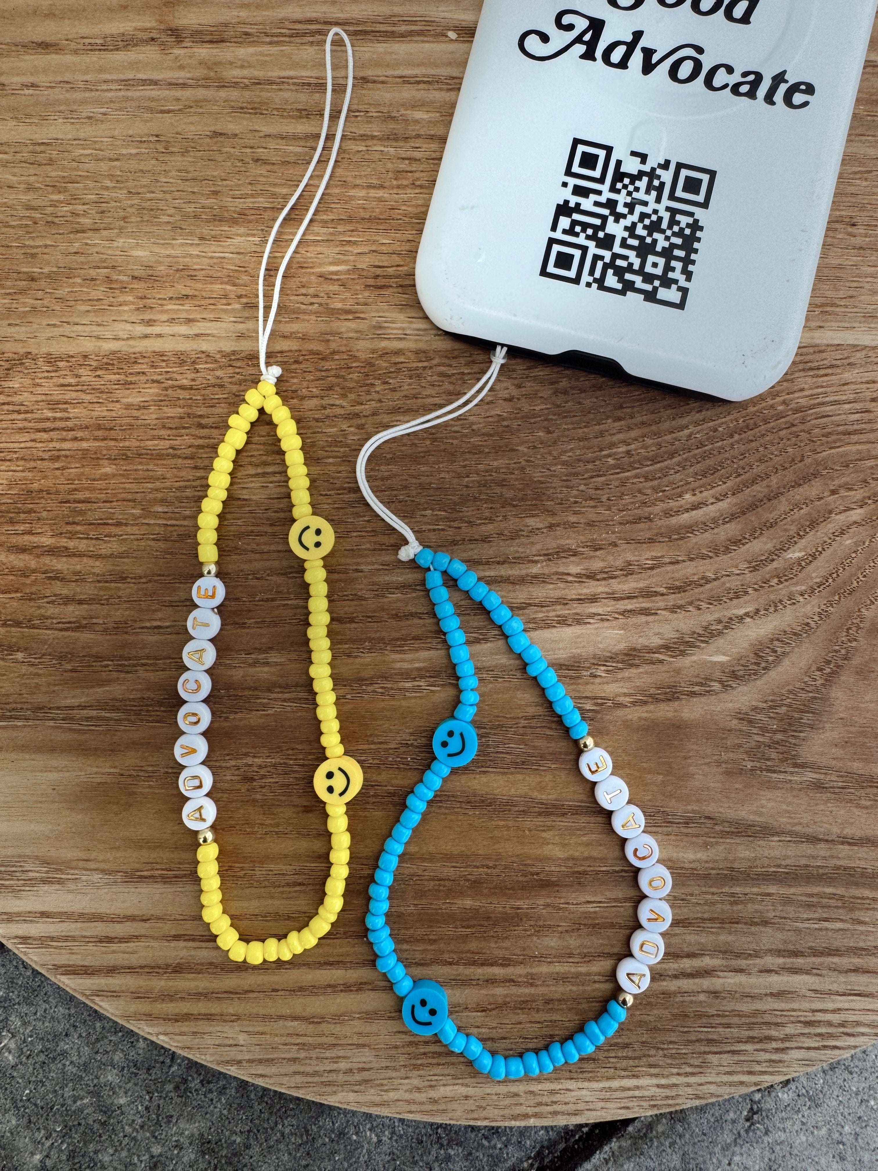 “Advocate” Phone Charm (Yellow + Blue)