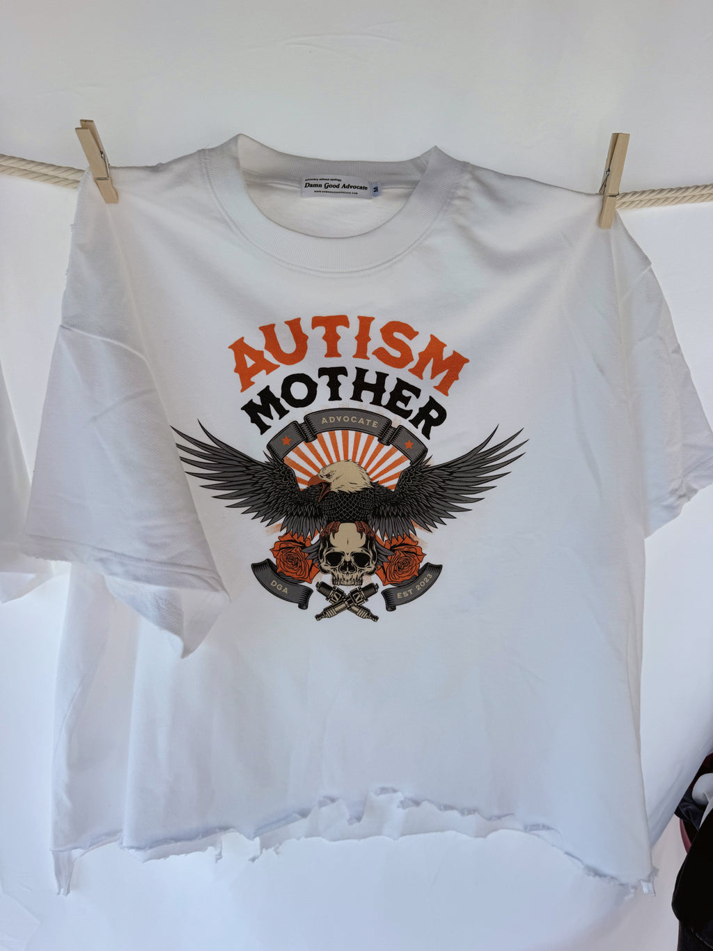 (PREORDER) Autism Mother Boxy Distressed Hem T-Shirt