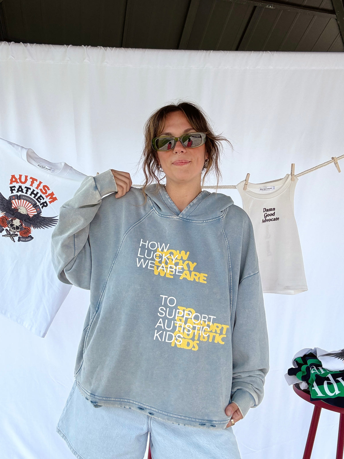 (PREORDER) How Lucky We Are Vintage Washed Frayed Hem Hoodie