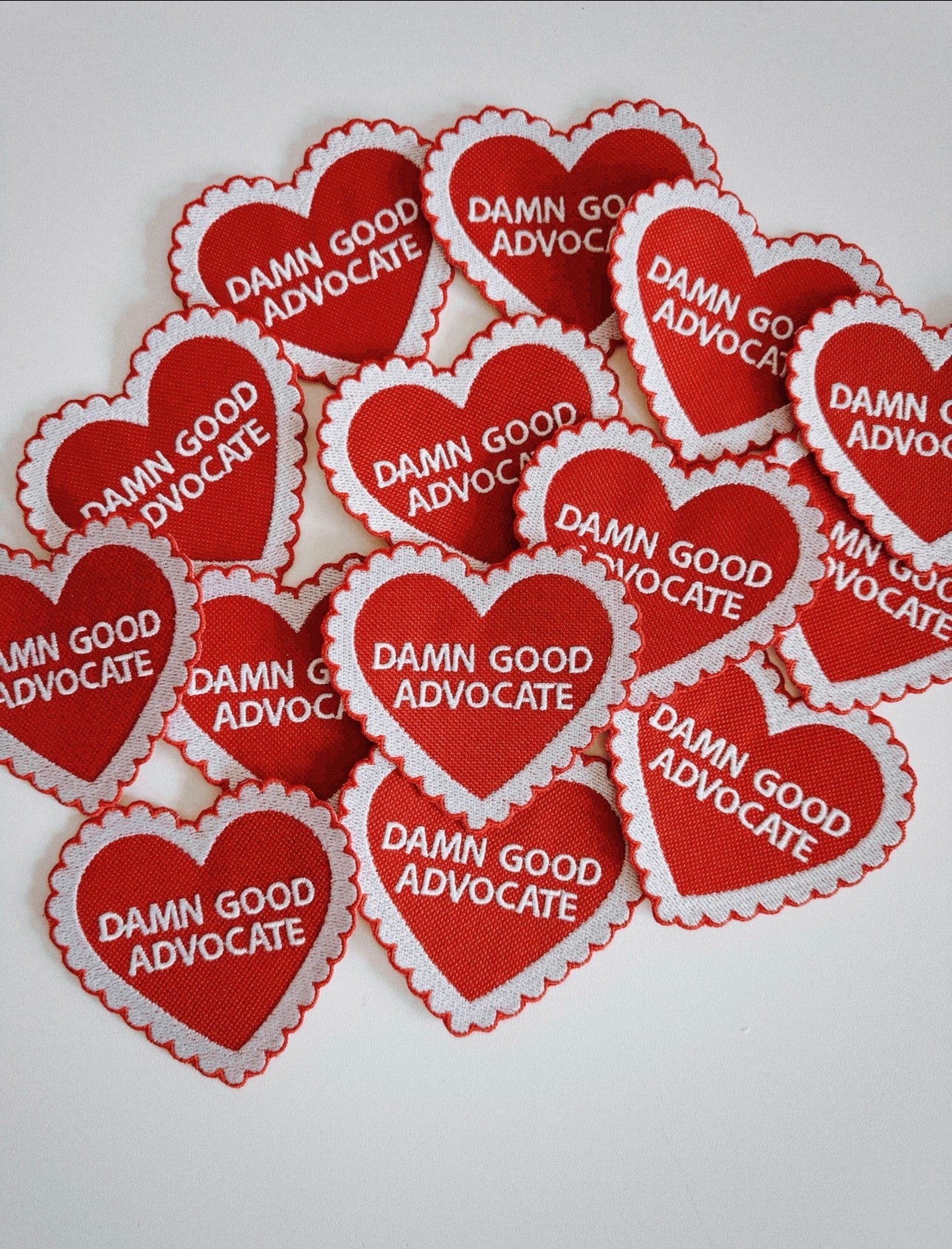 Damn Good Advocate™ Heart Iron-On Patch