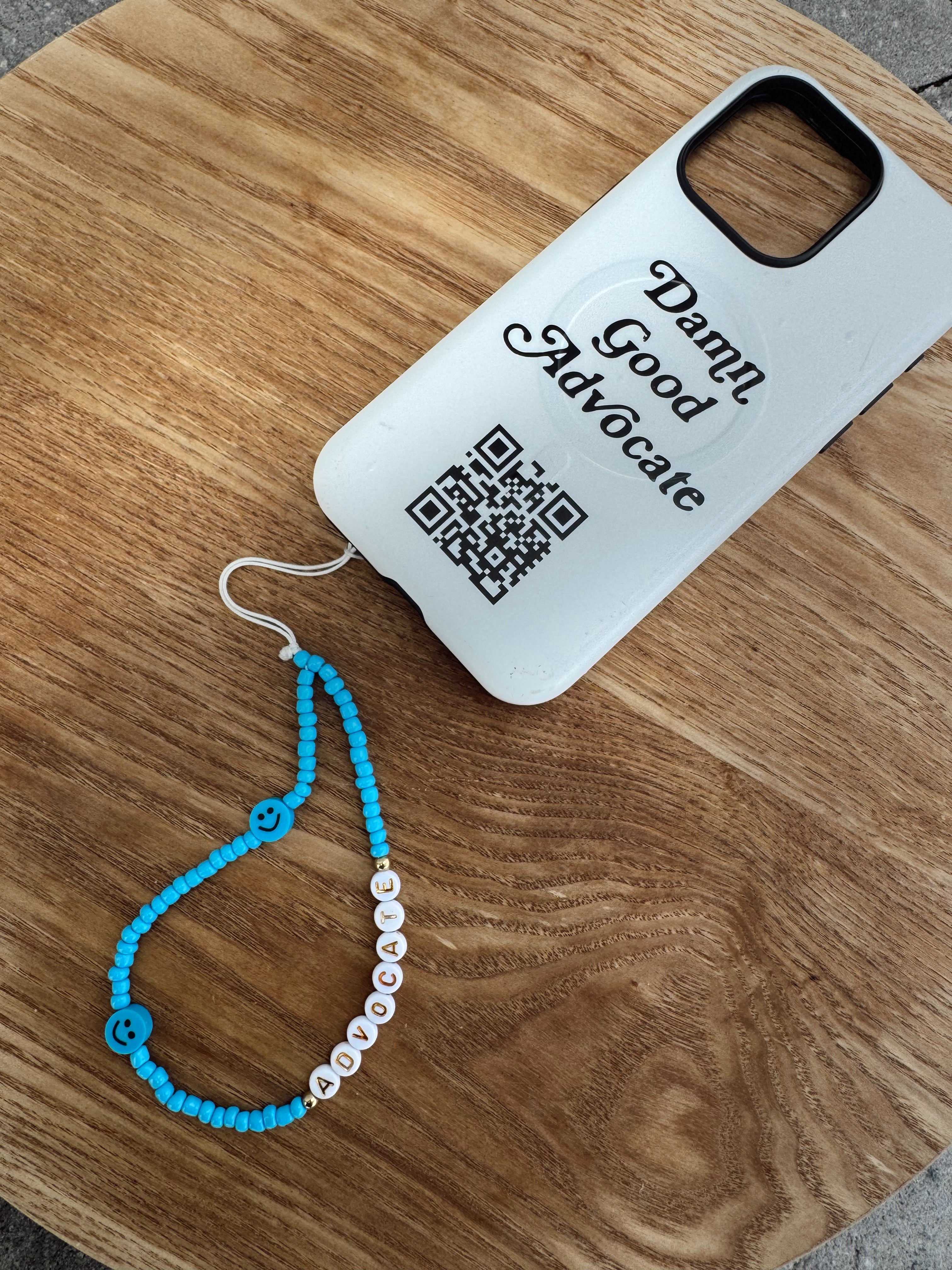 “Advocate” Phone Charm (Yellow + Blue)