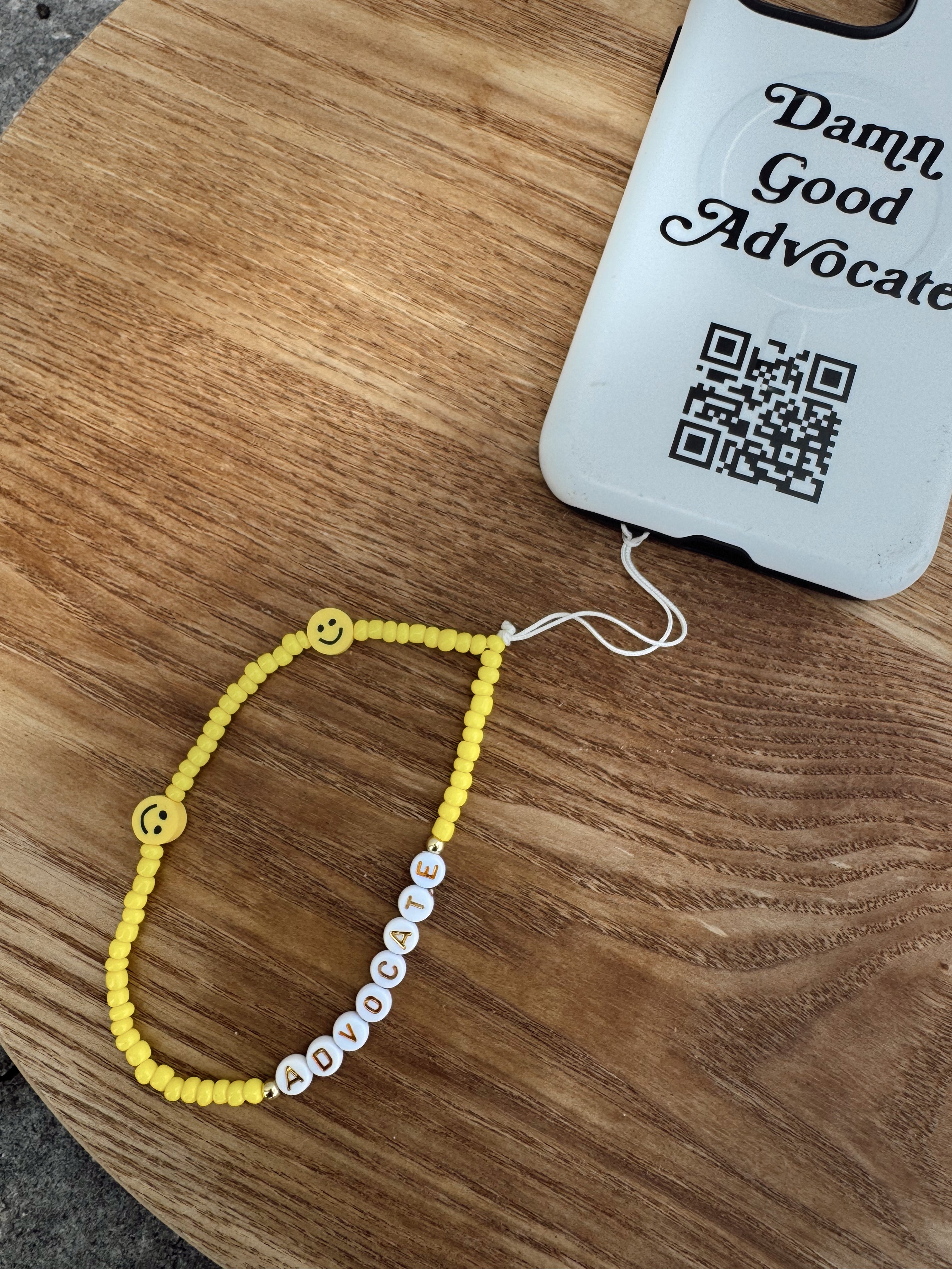 “Advocate” Phone Charm (Yellow + Blue)