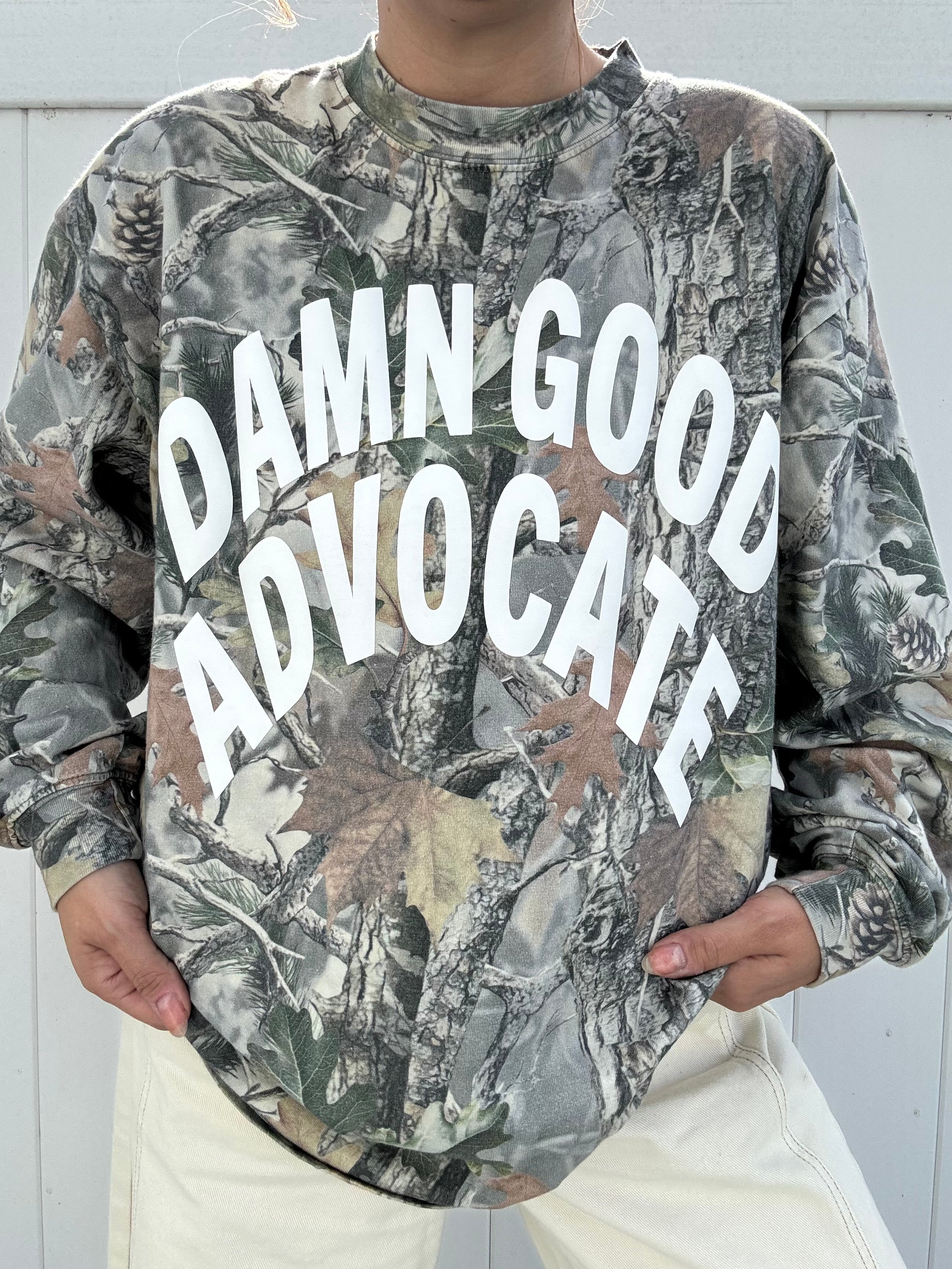 Damn Good Advocate™ Vintage Camo LS Puff T-Shirt