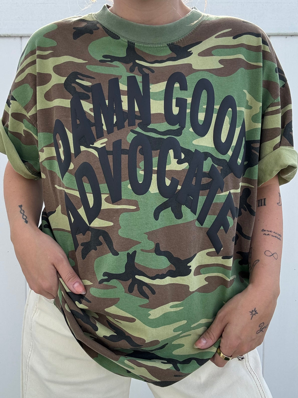 Damn Good Advocate™ Camo Puff T-Shirt