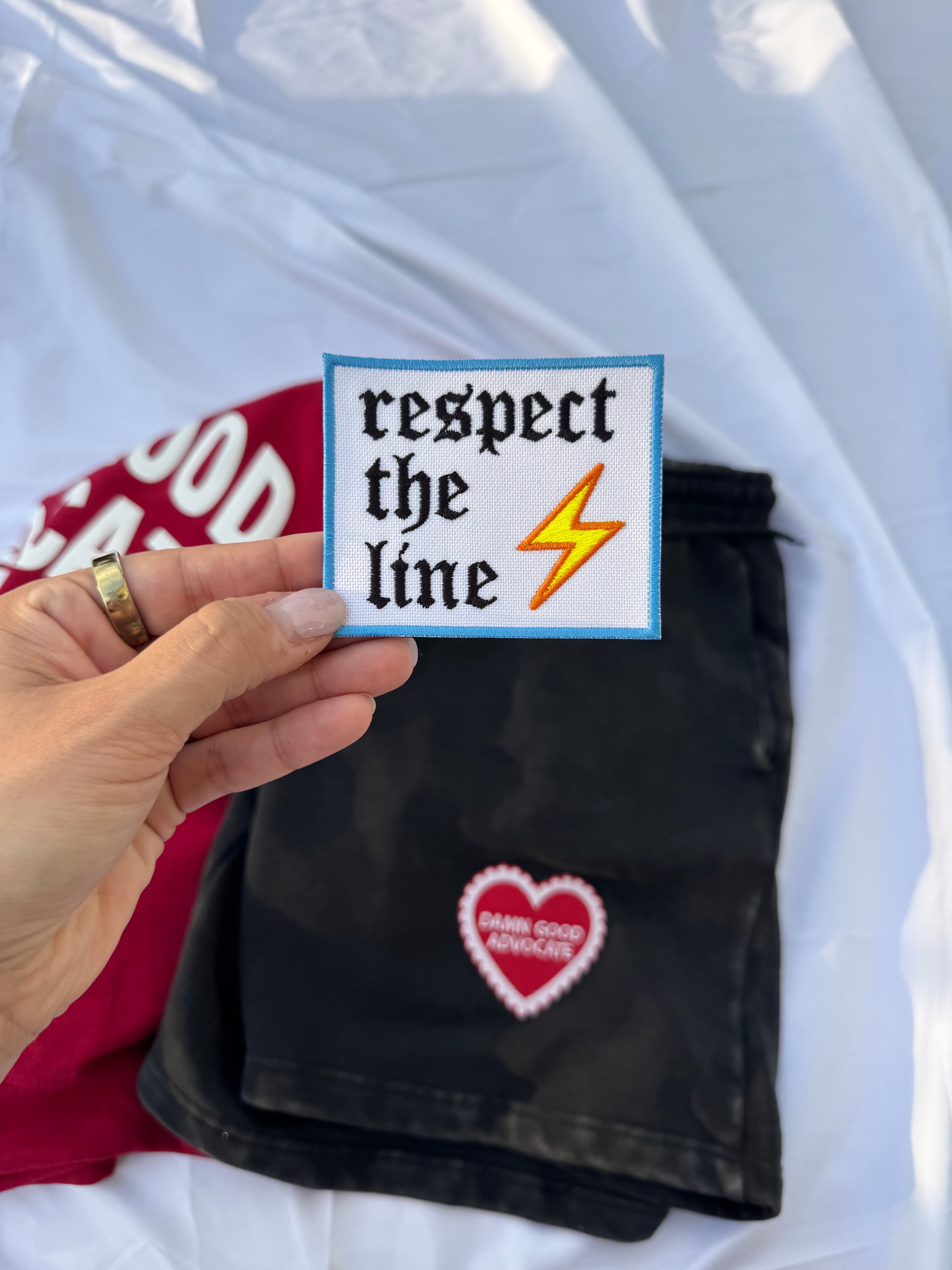 Respect The Line Iron On Patch
