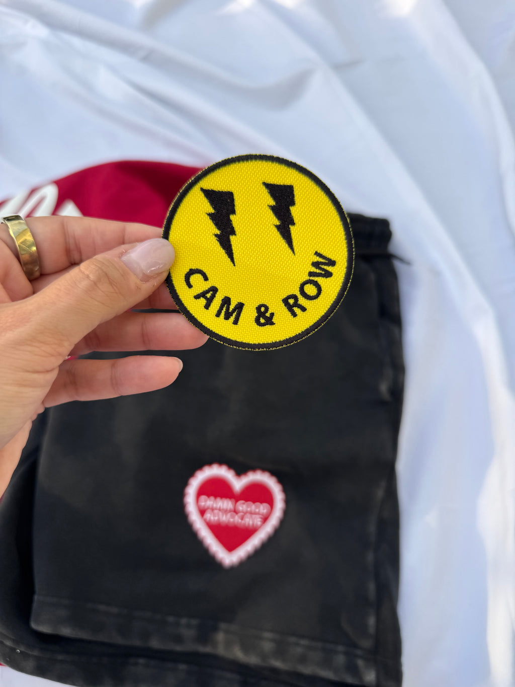 Cam & Row Smiley Iron On Patch