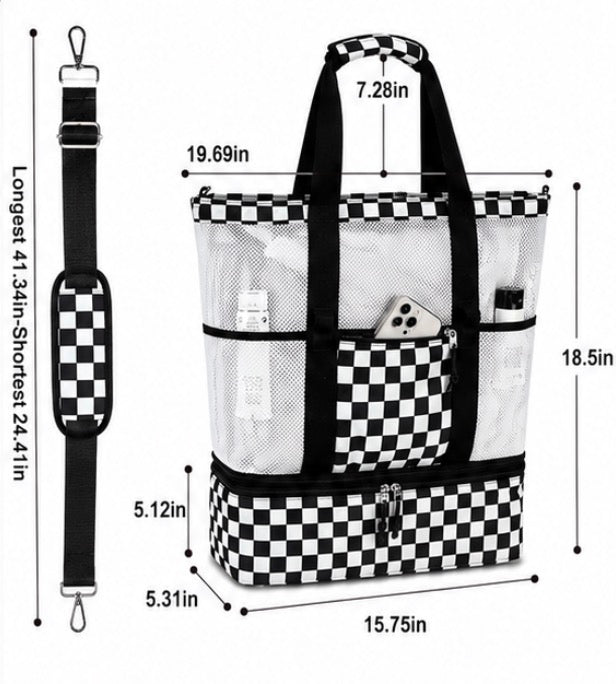 PRE-ORDER Damn Good Advocate™ Checkered Beach Tote with Detachable Cooler