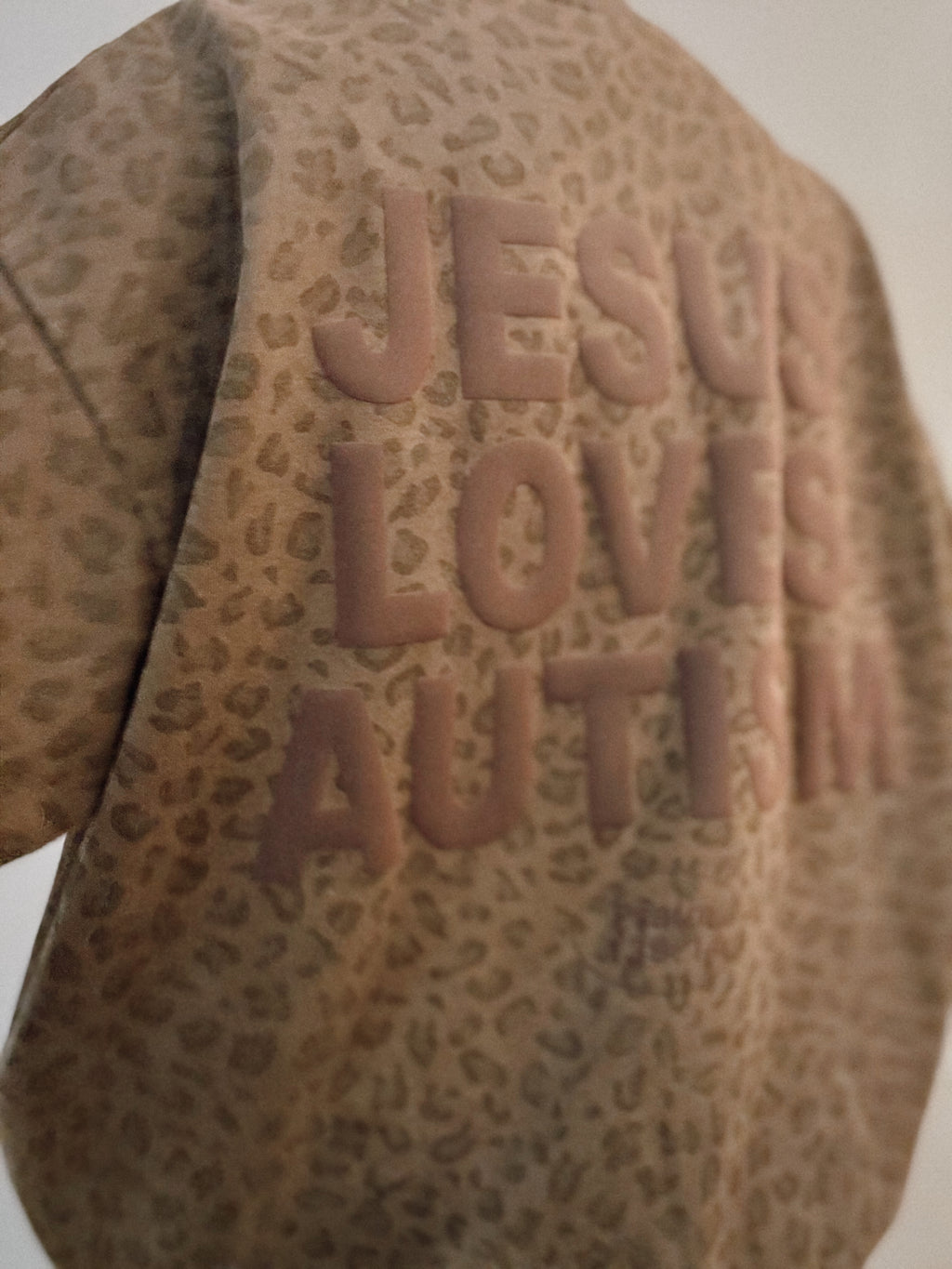 Leopard Print "Jesus Loves Autism" Cotton Collective Crewneck