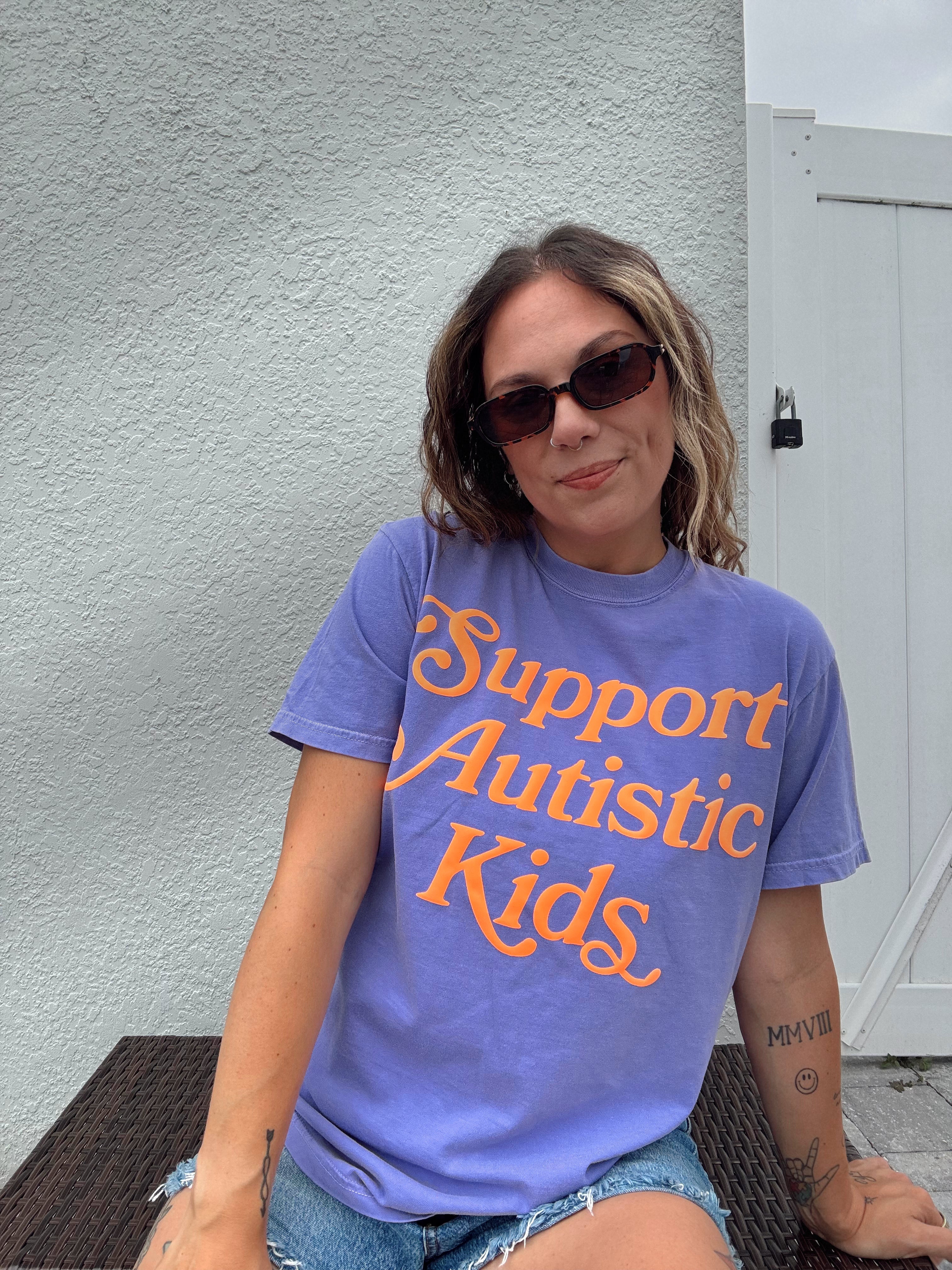 Unisex "Support Autistic Kids" Puff Print T-Shirt