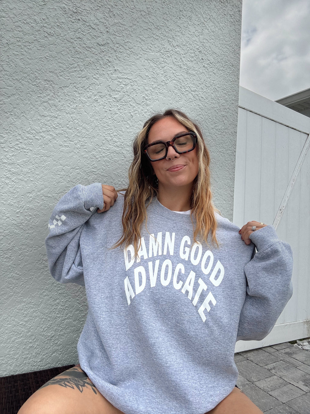 Damn Good Advocate™ Unisex Check Sweatshirt