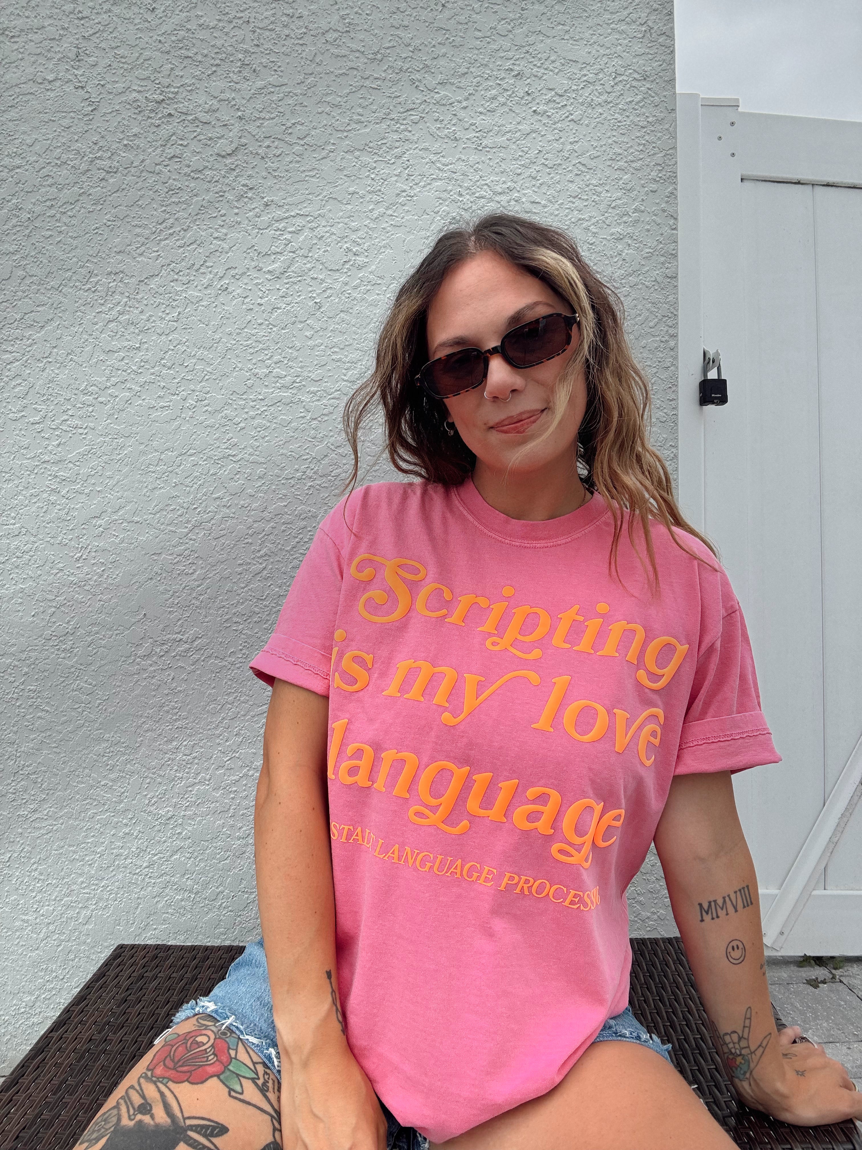 Unisex "Scripting Is My Love Language" Puff Print T-Shirt