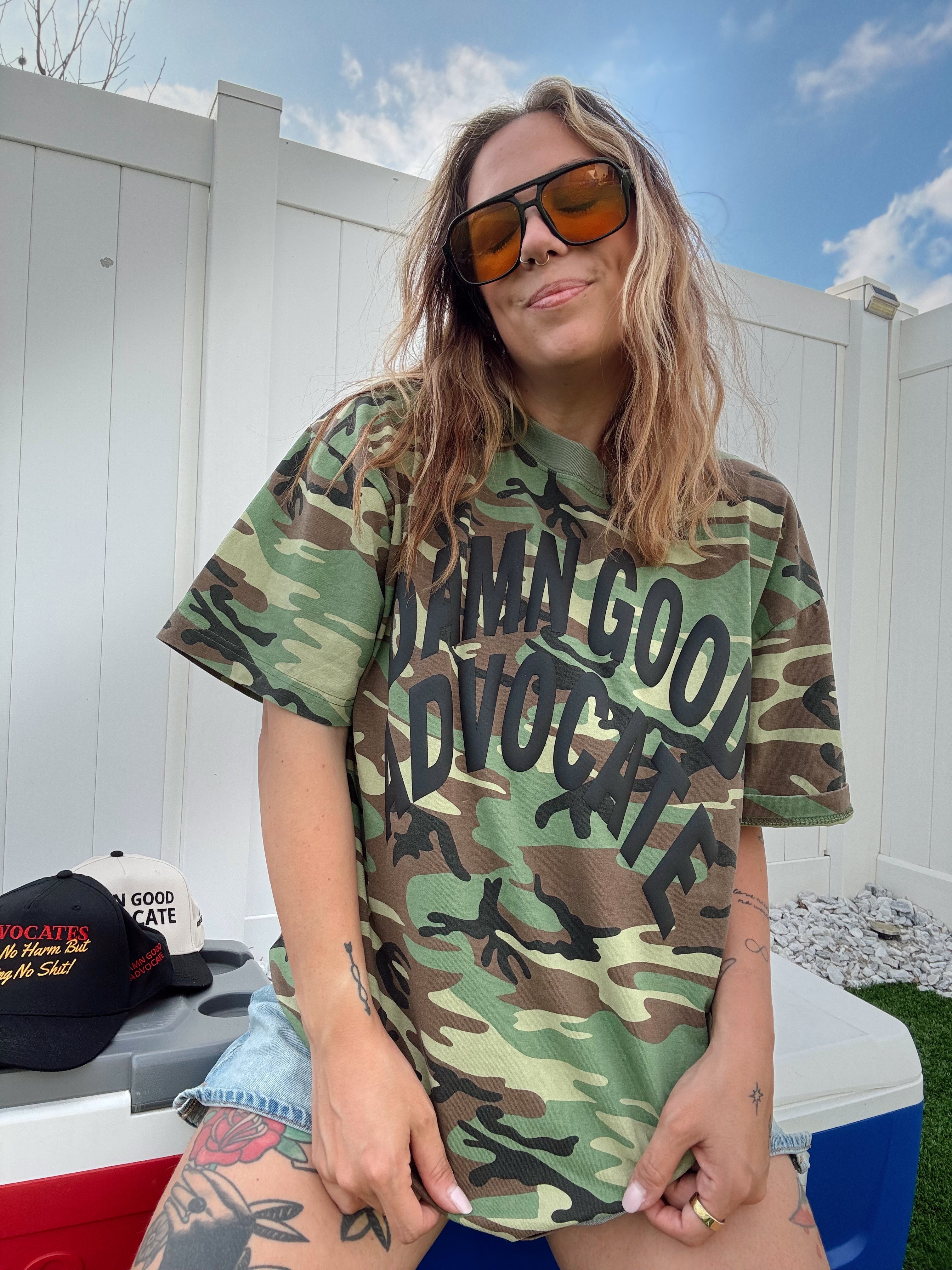 Damn Good Advocate™ Camo Puff T-Shirt