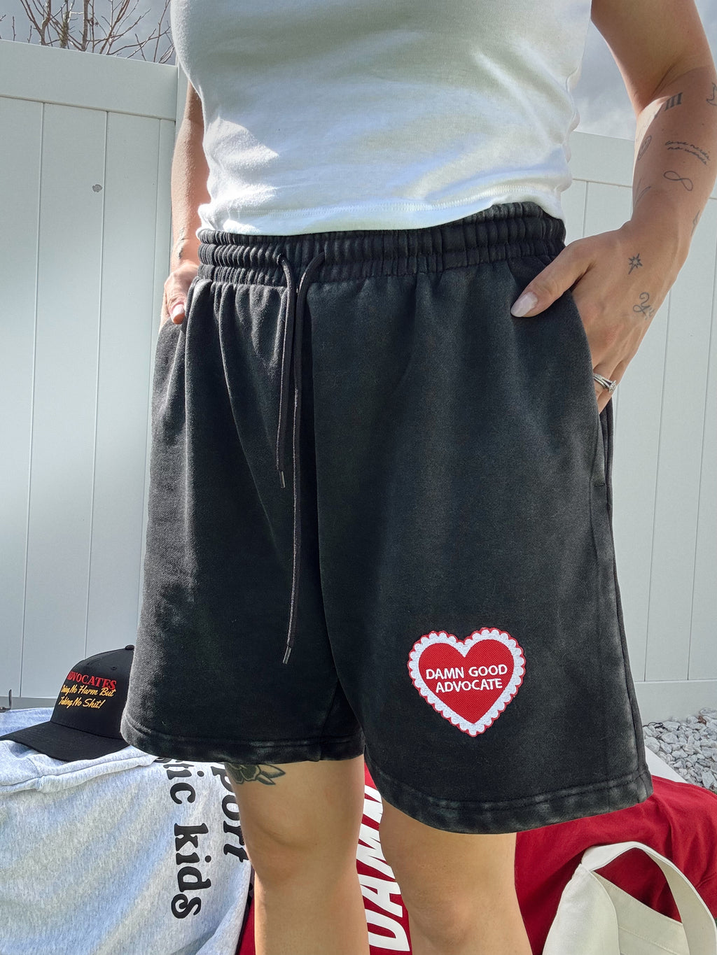 Damn Good Advocate™ Vintage Black Patch Shorts