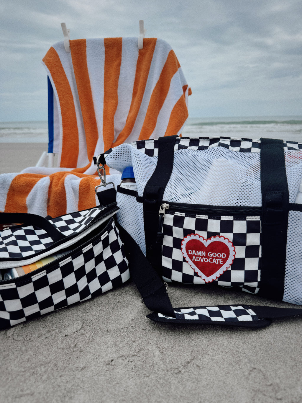 PRE-ORDER Damn Good Advocate™ Checkered Beach Tote with Detachable Cooler