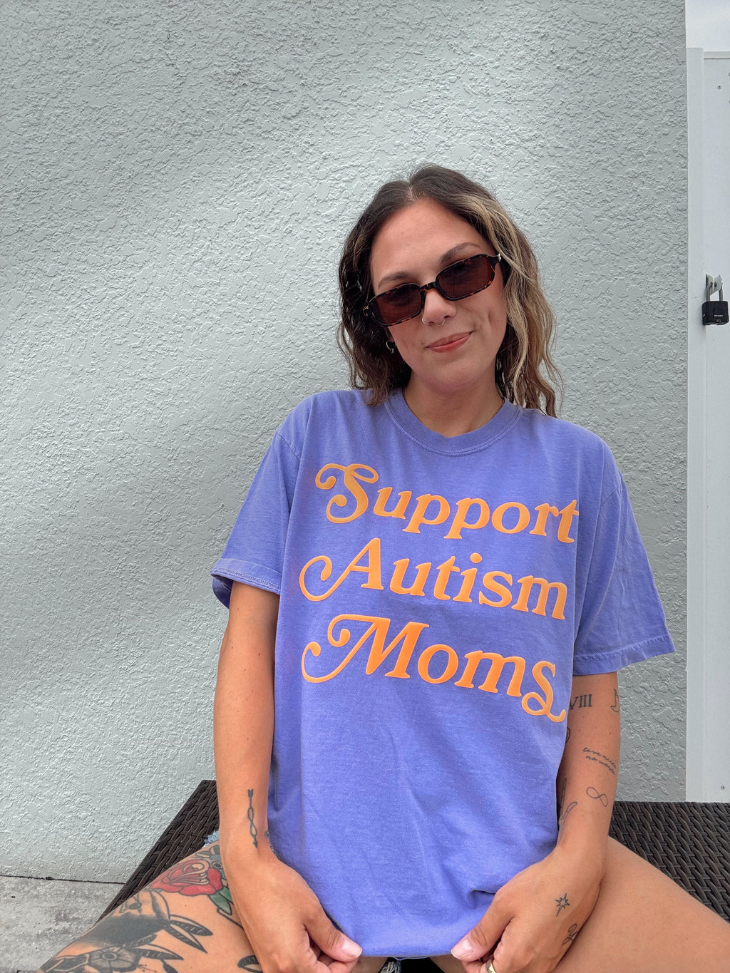 Unisex "Support Autism Moms" Puff Print T-Shirt