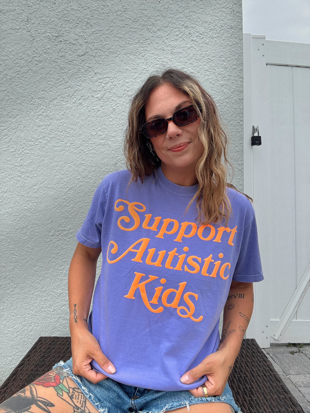 Unisex "Support Autistic Kids" Puff Print T-Shirt