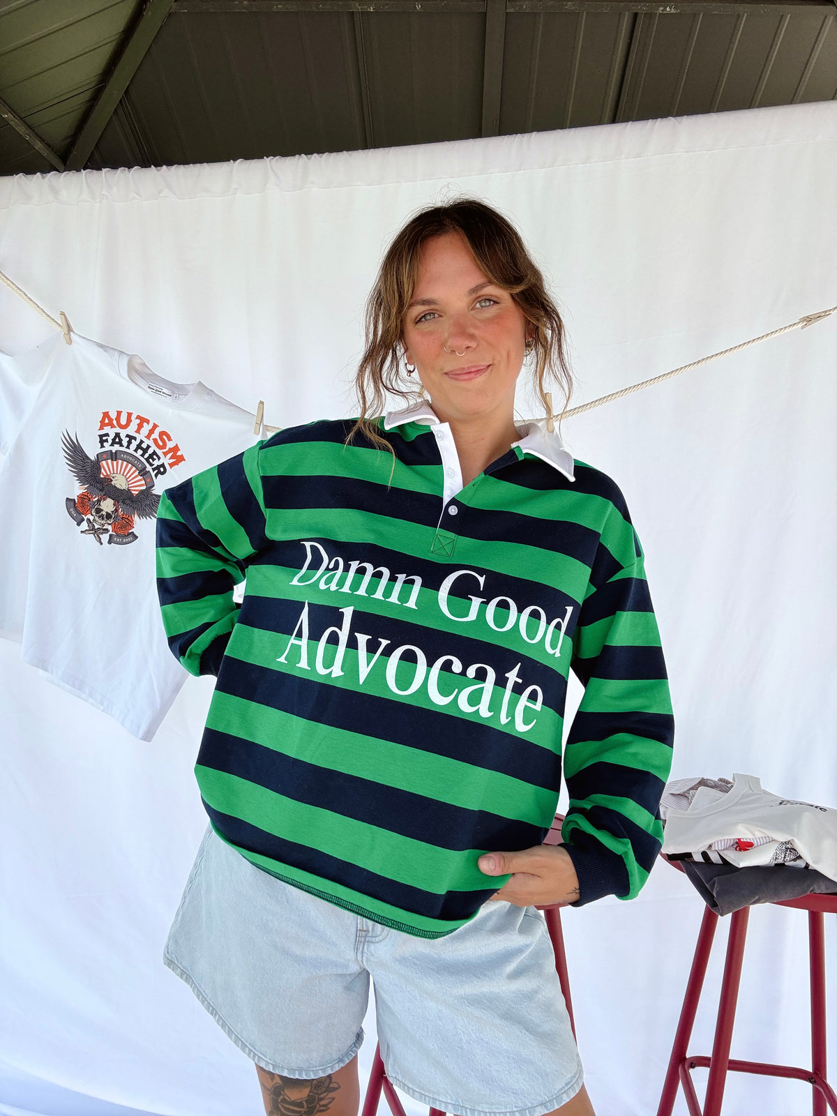 (PREORDER) Damn Good Advocate™ Color Block Stripe Polo Shirt