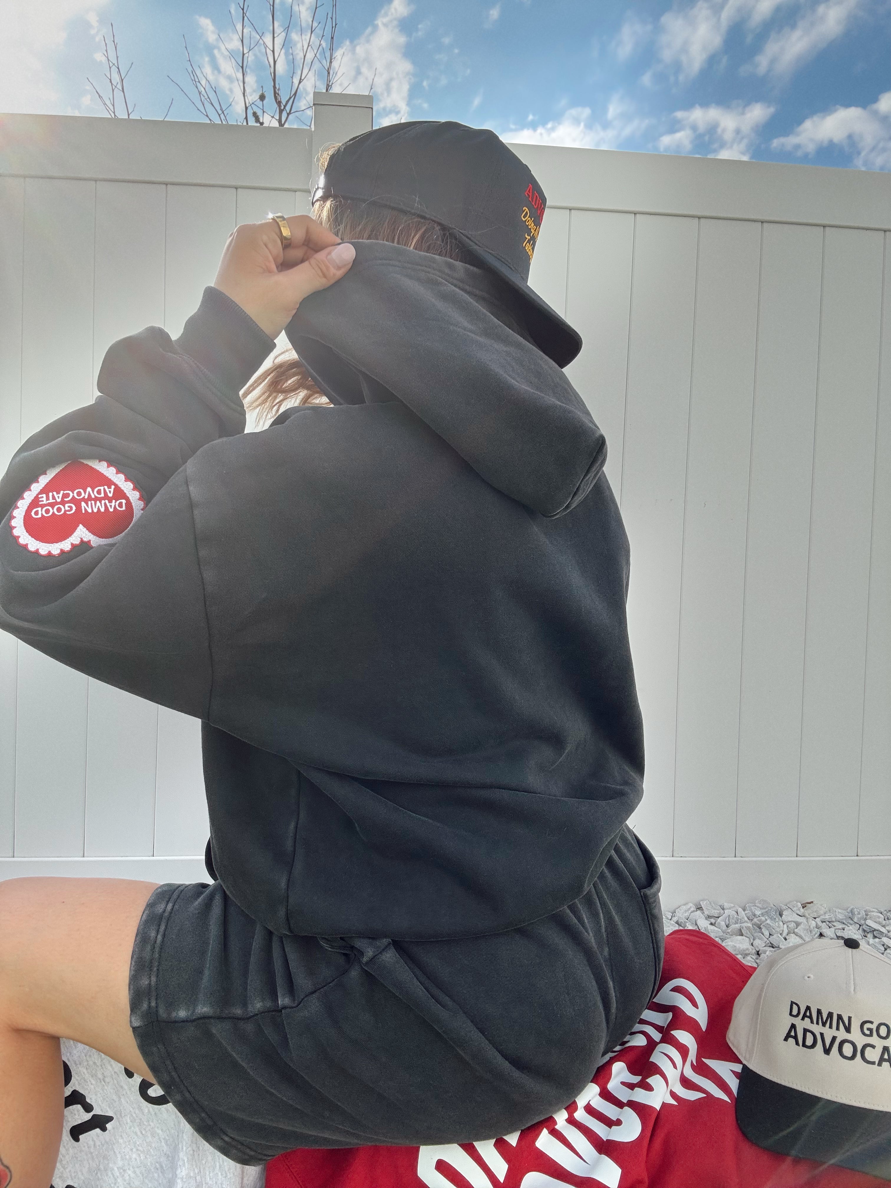 Vintage Black "How Lucky We Are" Hoodie