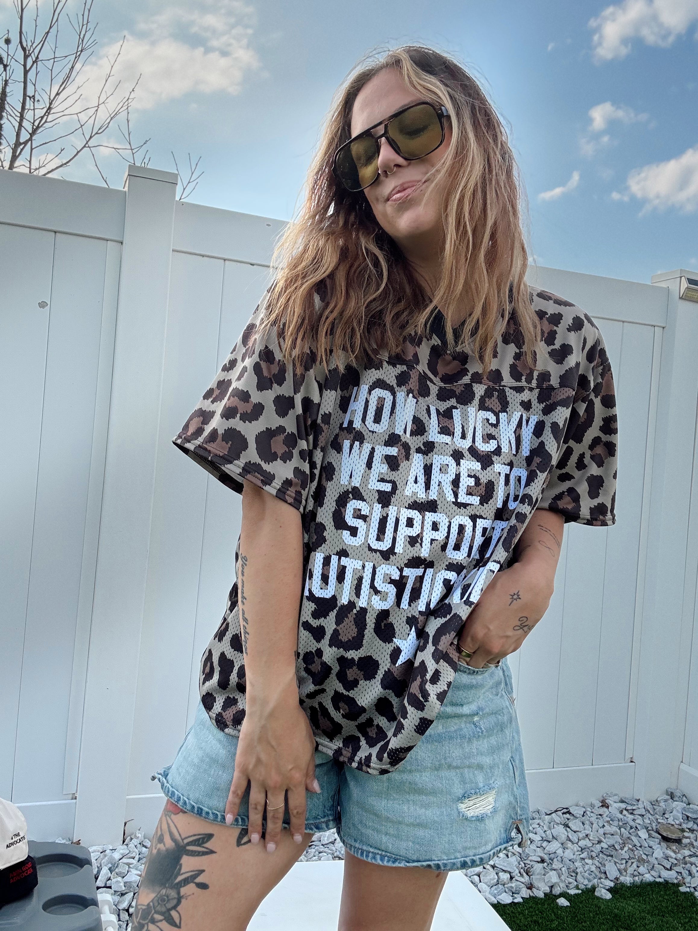 Cheetah "How Lucky We Are" Boxy Jersey