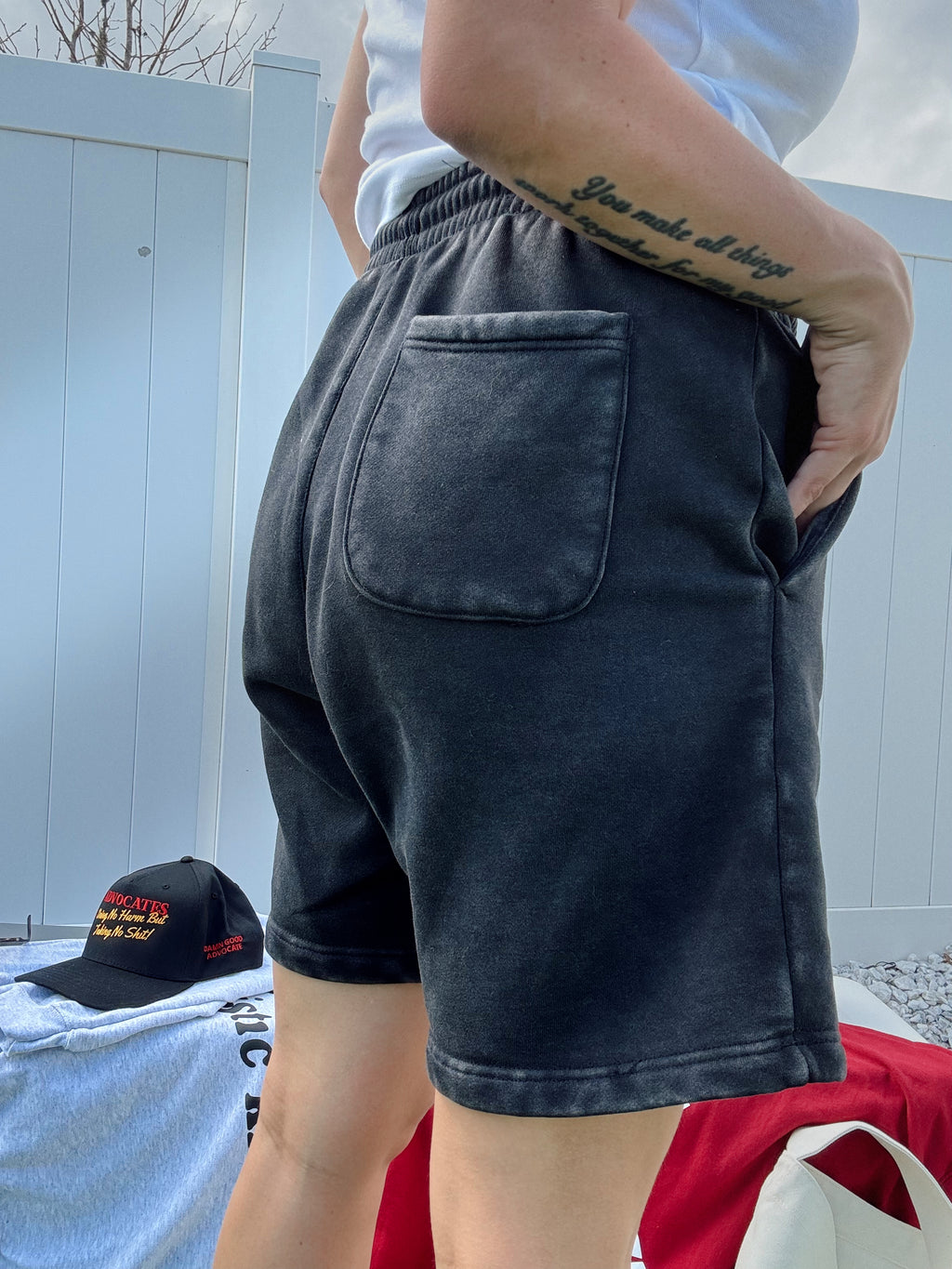Damn Good Advocate™ Vintage Black Patch Shorts