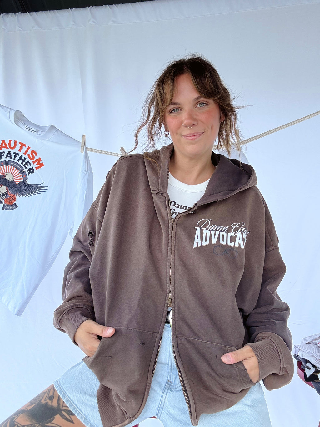 (PREORDER) Damn Good Advocate™ Hand Frayed Zip Hoodie
