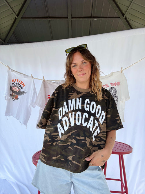 (PREORDER) Damn Good Advocate™ Camo Boxy T-Shirt