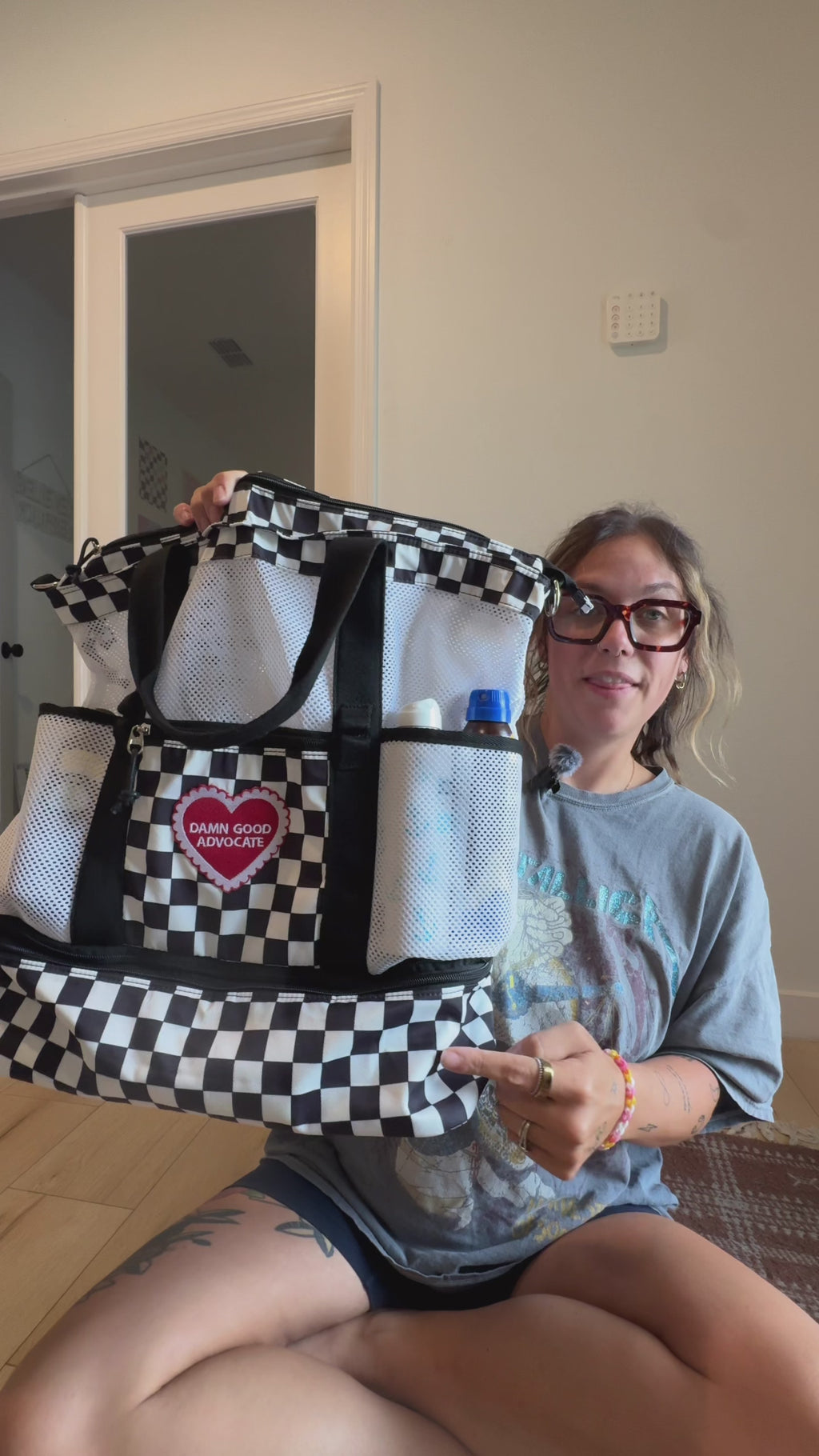PRE-ORDER Damn Good Advocate™ Checkered Beach Tote with Detachable Cooler